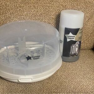 Tommee Tippee Microwave Steam Sterilizer & travel bottle and food warmer